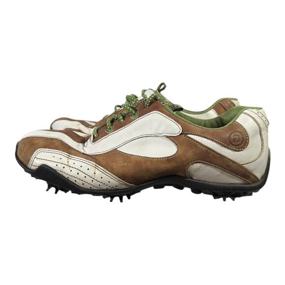 FootJoy Womens LoPro Collection Golf Shoes Soft Spikes Brown White 97114 Sz 9.5M - Picture 4 of 8
